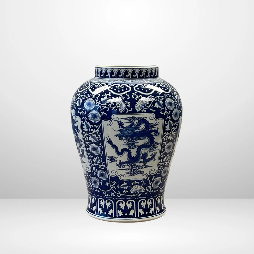 Chinoiserie Ginger Jar, Blue & White Dragon - Image 5
