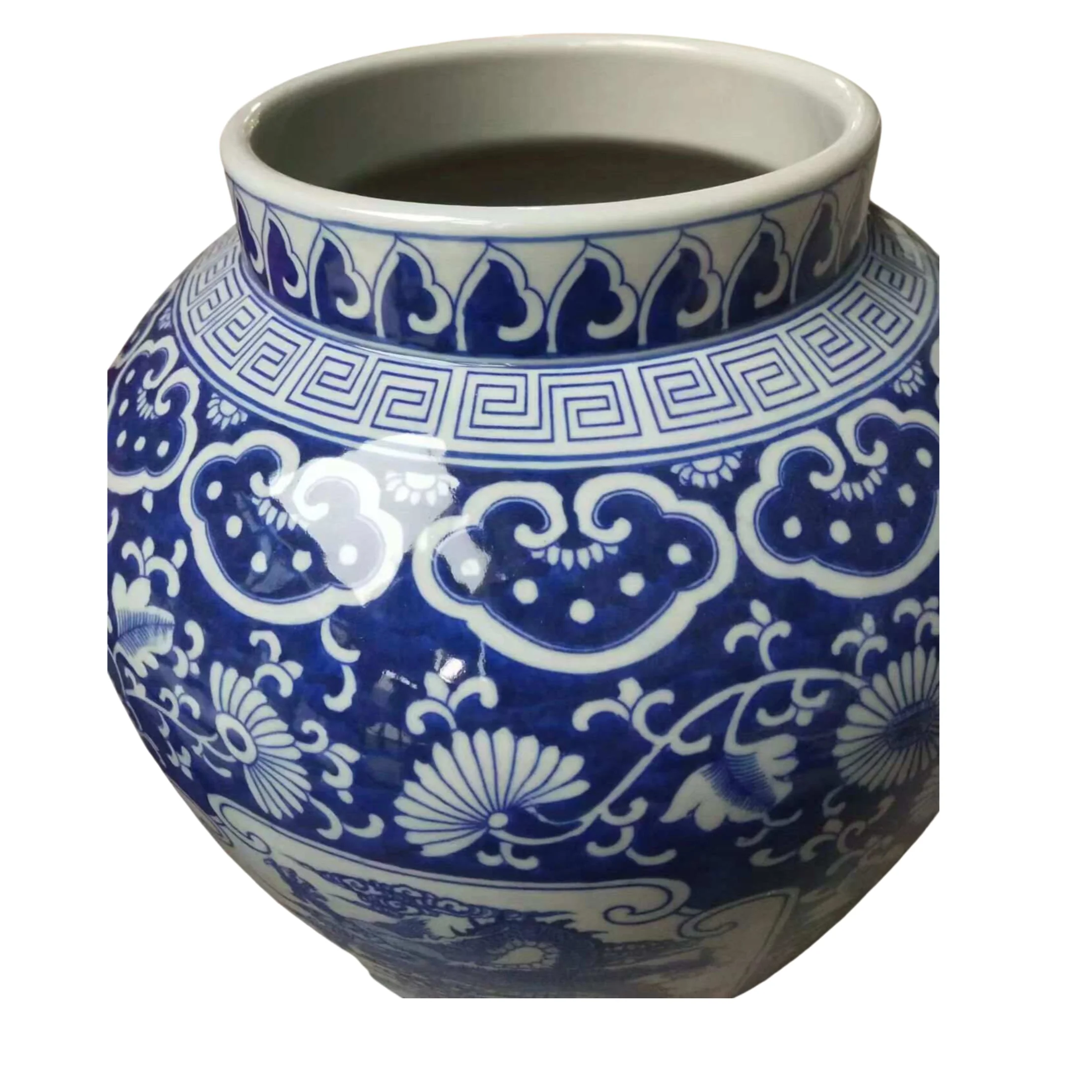 Chinoiserie Ginger Jar, Blue & White Dragon - Image 6