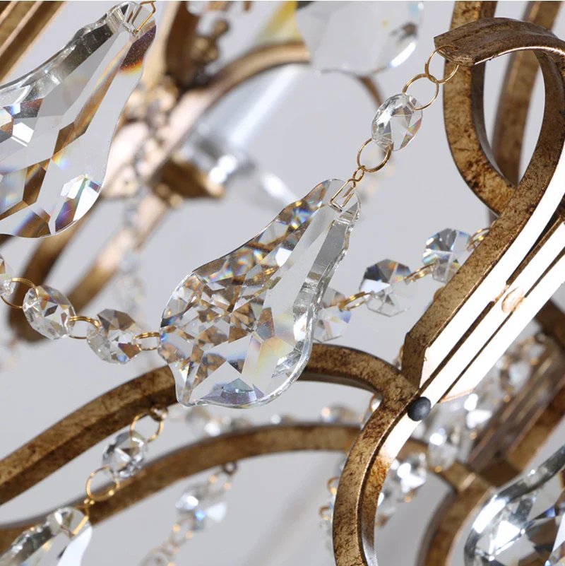 Élégance Gold and Crystal Chandelier (3 Sizes Available) - Image 3