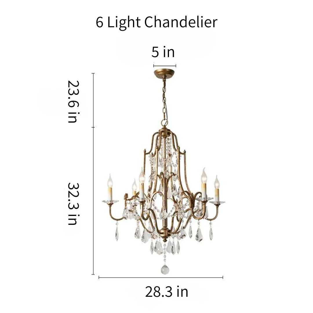 Élégance Gold and Crystal Chandelier (3 Sizes Available) - Image 6