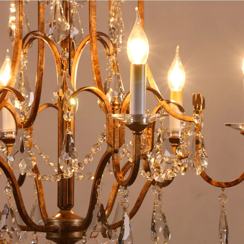 Élégance Gold and Crystal Chandelier (3 Sizes Available) - Image 7