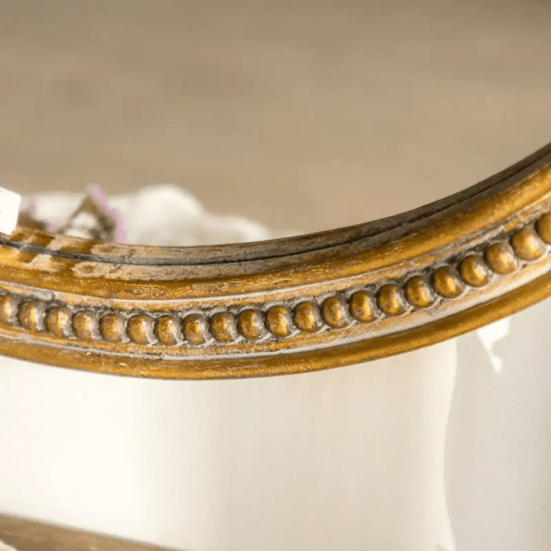 Marais Mirror, Oval: French Gilt Gold Mirror With Elegant Details - Image 3