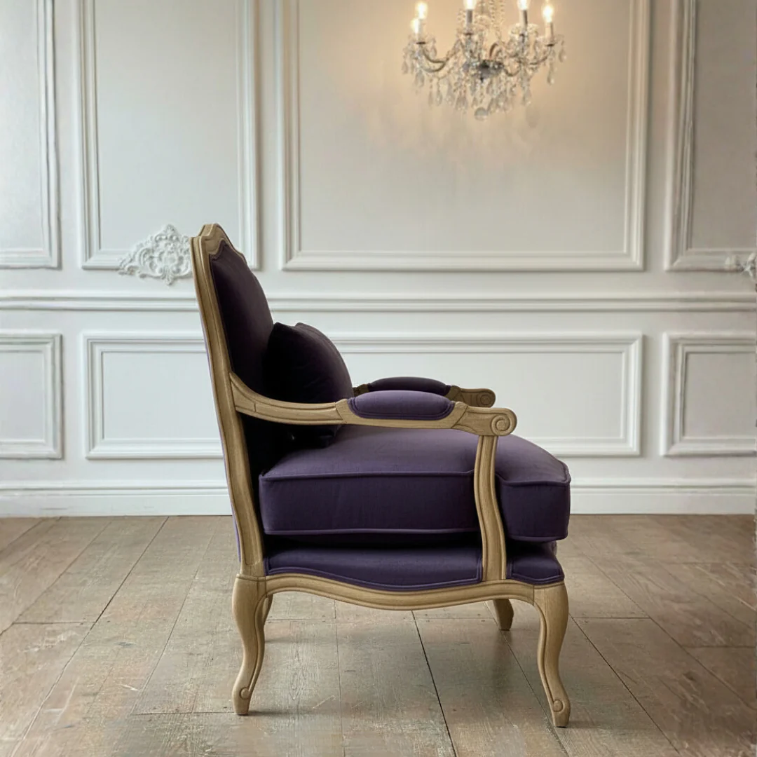 Reims Armchair (Aubergine Velvet) - Image 3