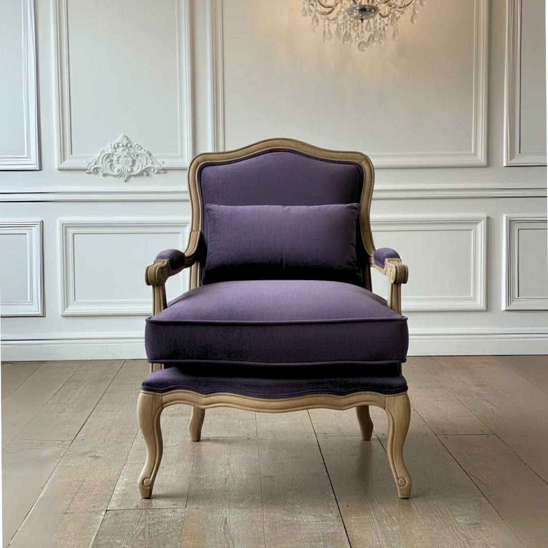 Reims Armchair (Aubergine Velvet) - Image 4