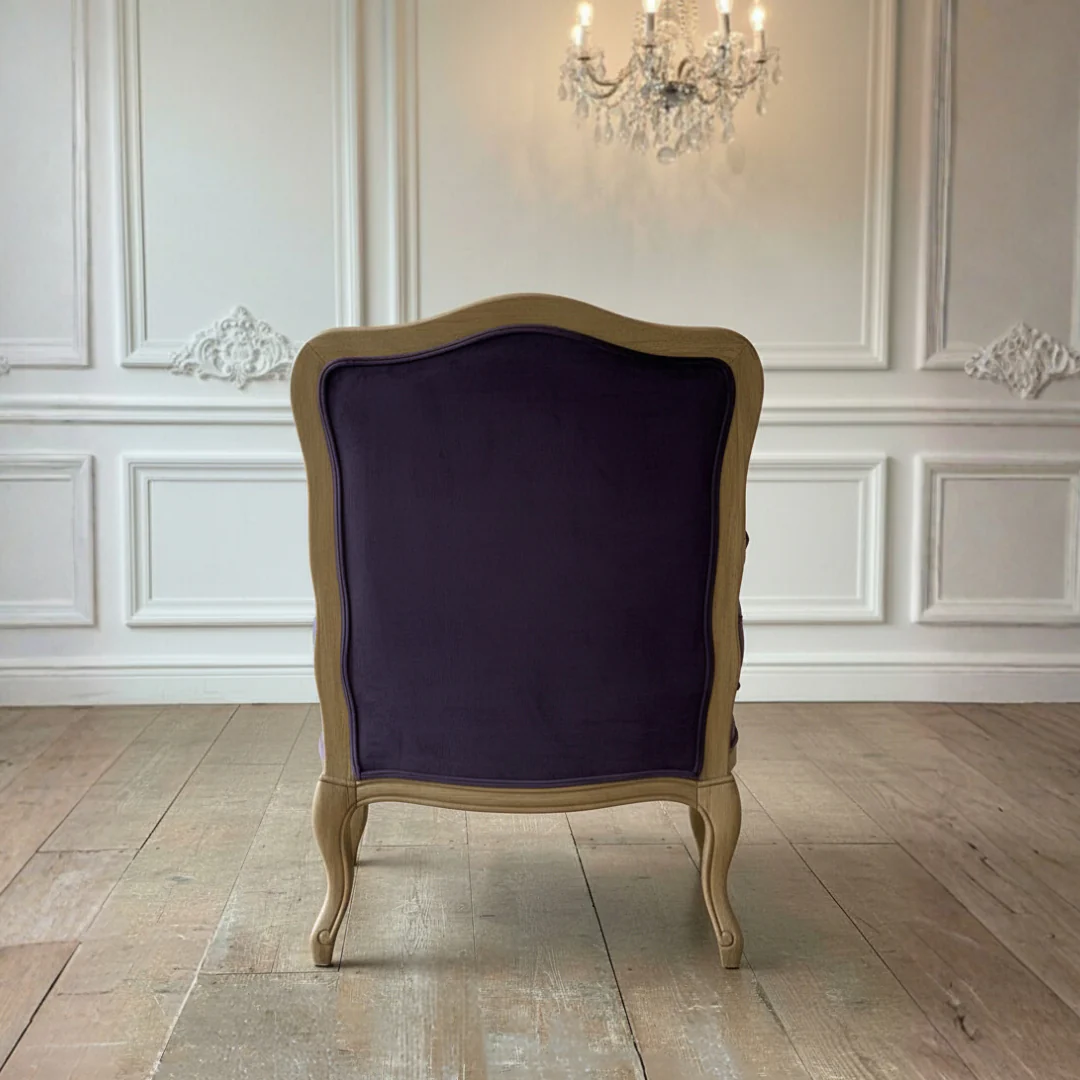 Reims Armchair (Aubergine Velvet) - Image 5