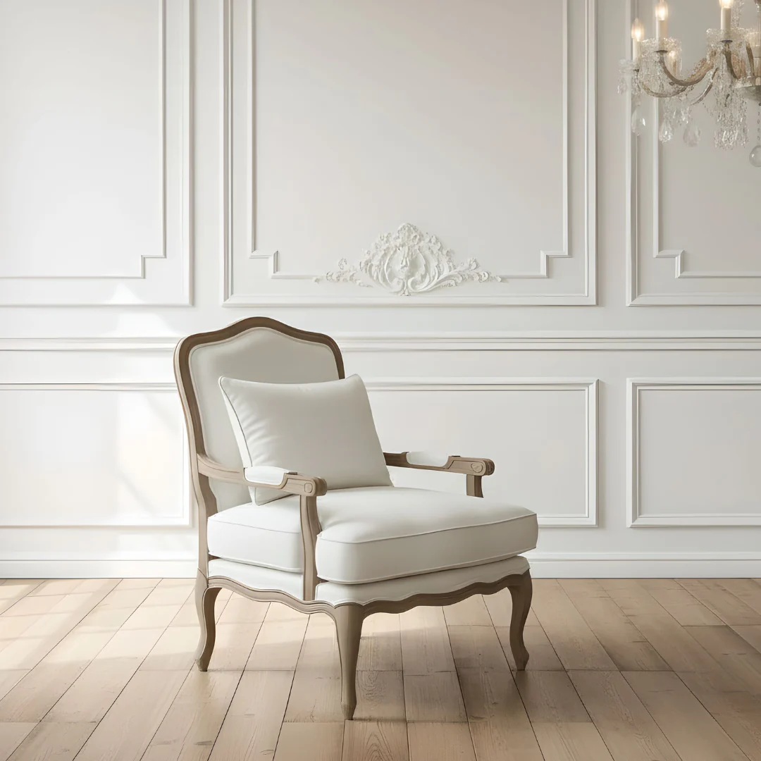 Reims Armchair (White Linen) - Image 3
