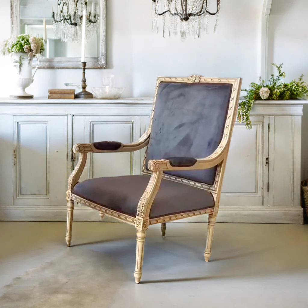 The Élise Armchair (Charcoal Velvet) - Image 3