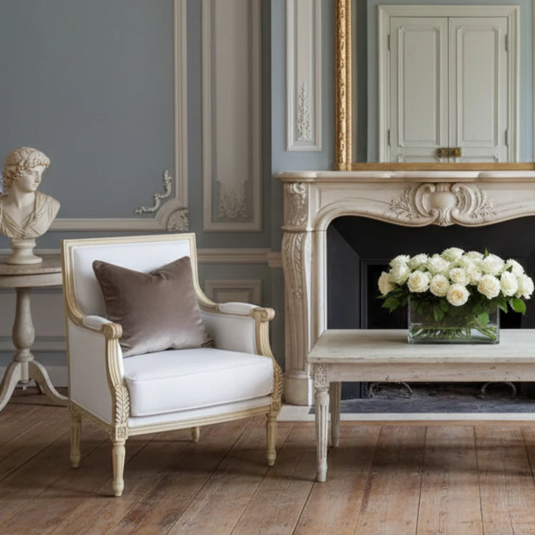 The Luxembourg Armchair (White Linen) - Image 3
