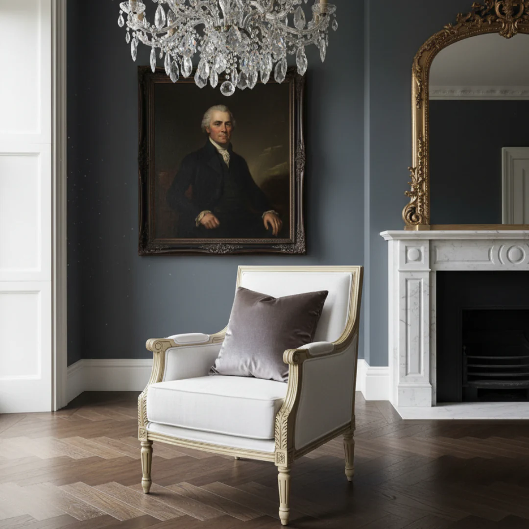 The Luxembourg Armchair (White Linen) - Image 7