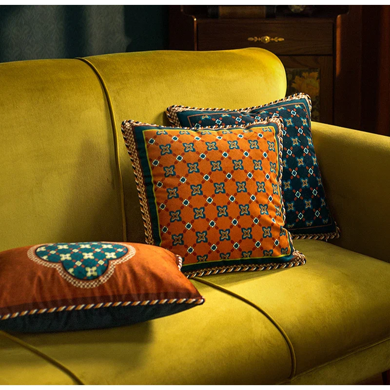 Velvet Quatrefoil Geometric Throw Pillows - Image 3