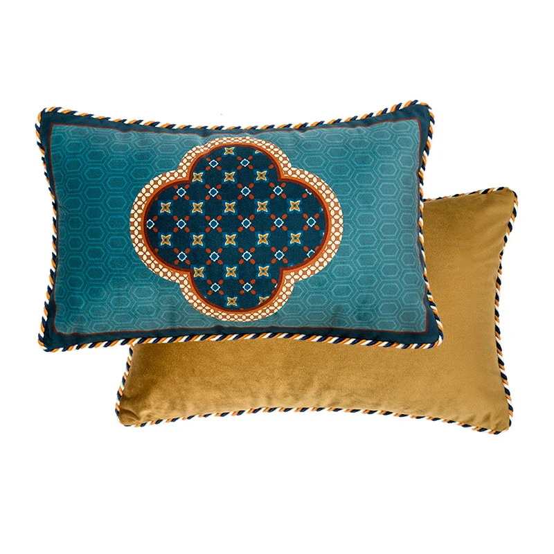 Velvet Quatrefoil Geometric Throw Pillows - Image 4