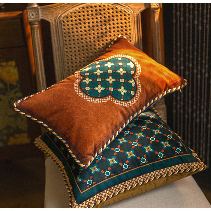 Velvet Quatrefoil Geometric Throw Pillows - Image 5