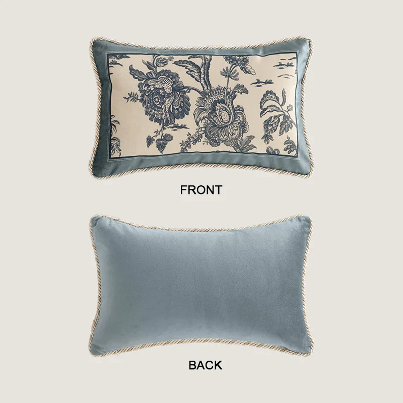 Velvet Toile De Jouy, Delft Blue Pillow Covers - Image 11