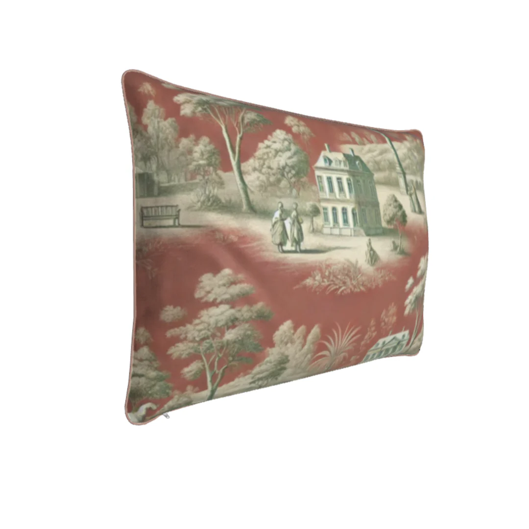 Vert Corail French Toile Pillow - Rectangle - Image 3