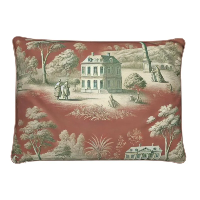 Vert Corail French Toile Pillow - Rectangle - Image 4