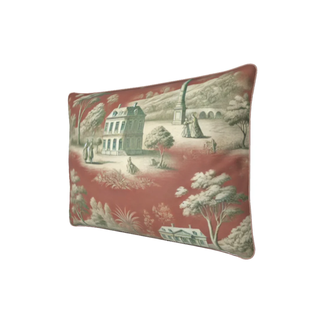 Vert Corail French Toile Pillow - Rectangle - Image 6