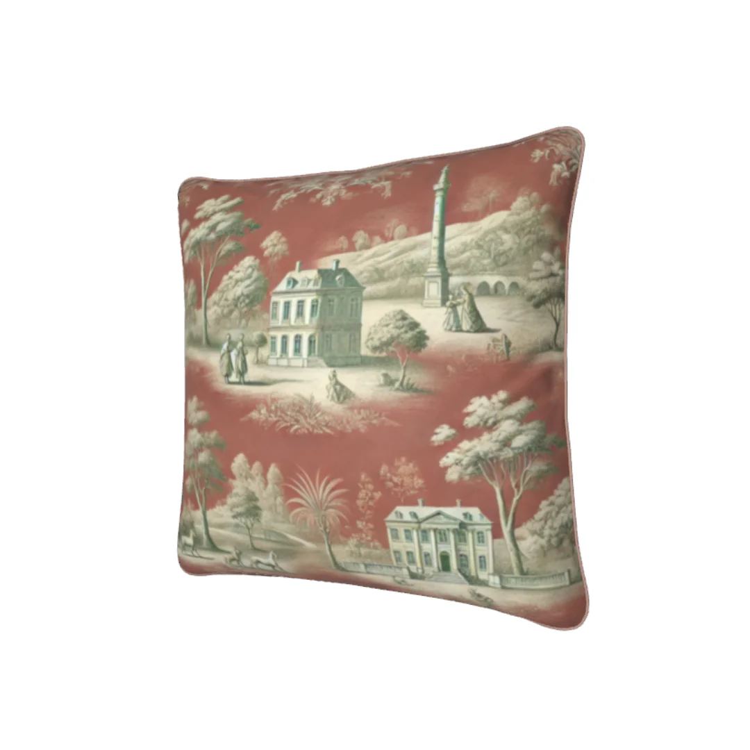 Vert Corail French Toile Pillow - Square - Image 7